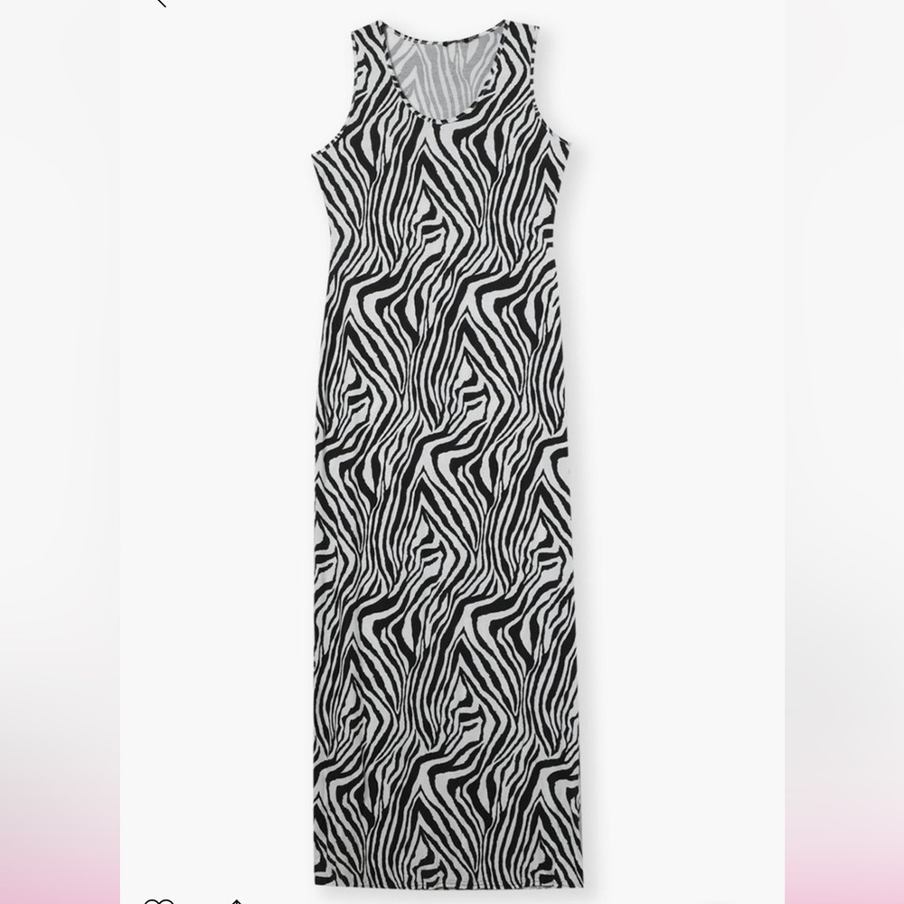 Boohoo scoop neck zebra dress